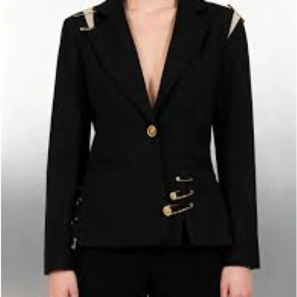 Black Blazer with Gold Accents - Picture 3 of 10